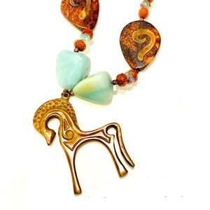 Handmade “The Majestic Horse” Western Statement Necklace by McGlamorous